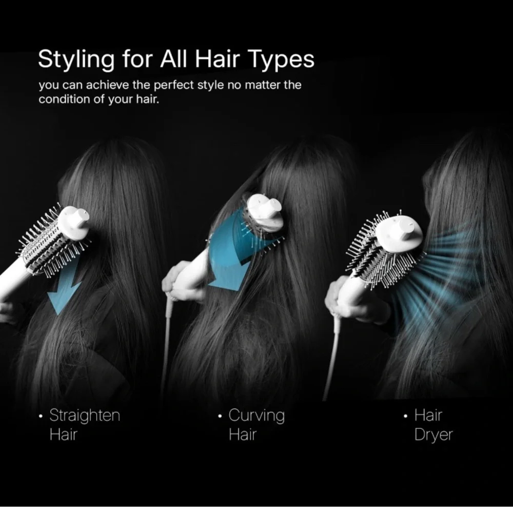 Polkadot Ellena E1 Blow Dryer+Straighten Hair Brush Dual Mode Hot Air Styler#VA1